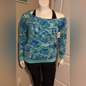 Torrid BNWT off-shoulder light-weight french terry tie-dye sweatshirt